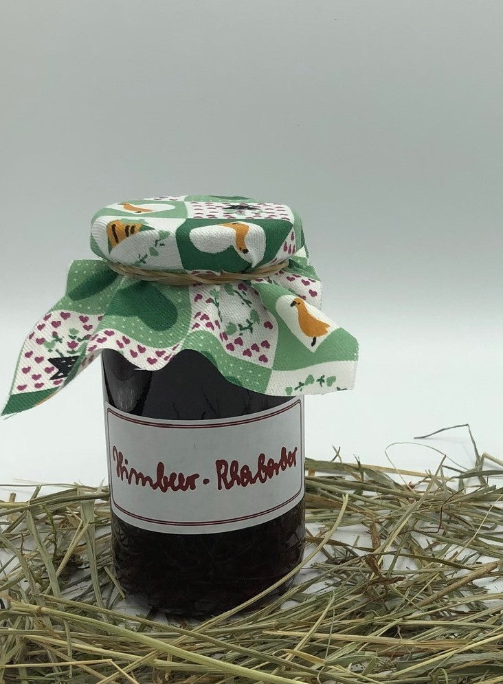 Himbeer-Rhabarber-Konfitüre 250 g von Hof Stegerhoff