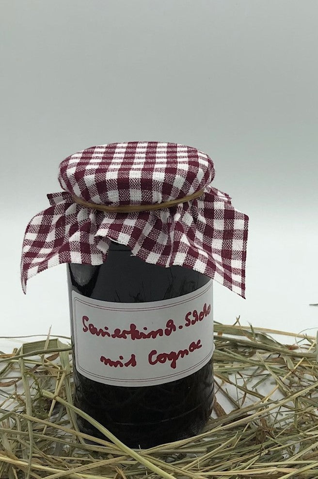 Sauerkirsch-Schoko-Cognac-Konfitüre 250 g von Hof Stegerhoff