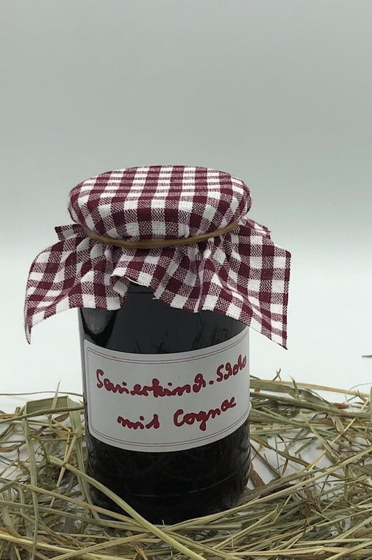 Sauerkirsch-Schoko-Cognac-Konfitüre 250 g von Hof Stegerhoff
